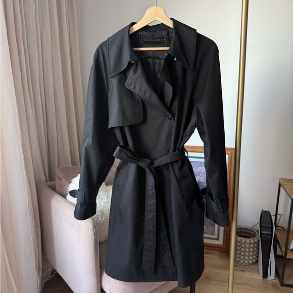 MANGO Black Trench Coat – Size L - Picture 8 of 13